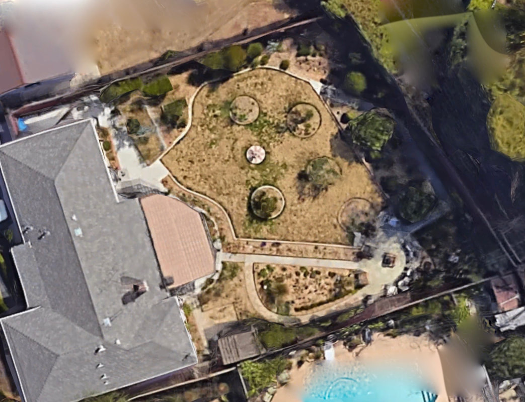Google Maps overhead terrain view of residential property